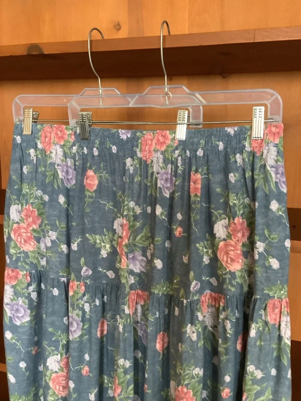 Vintage Floral Rayon Prairie Midi Skirt Size XL XXL Cottagecore Grunge Plus Size - Picture 5 of 10